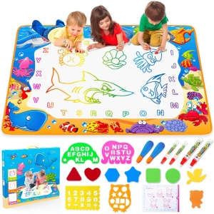 Toyk Aqua Magic Mat, Large Size 60 X 40 Inch, Water Drawing Mat, Educational Toys for 2 3 4 5 6 Year Old Boys Girls, Kids Art Supplies